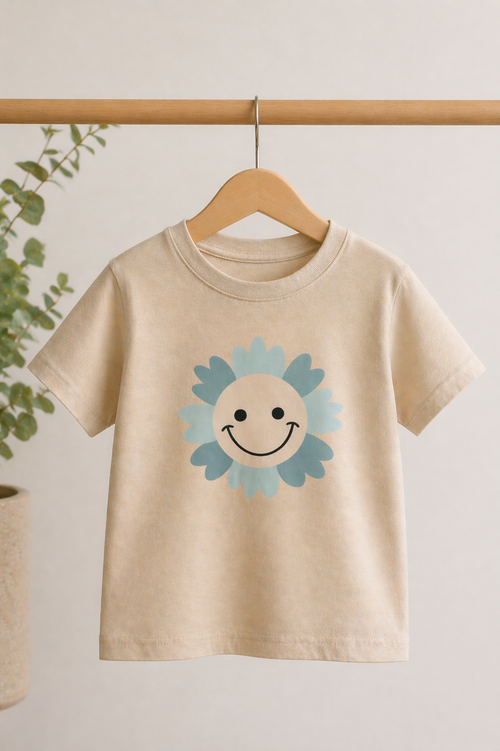 Bügelbild blaue Blume