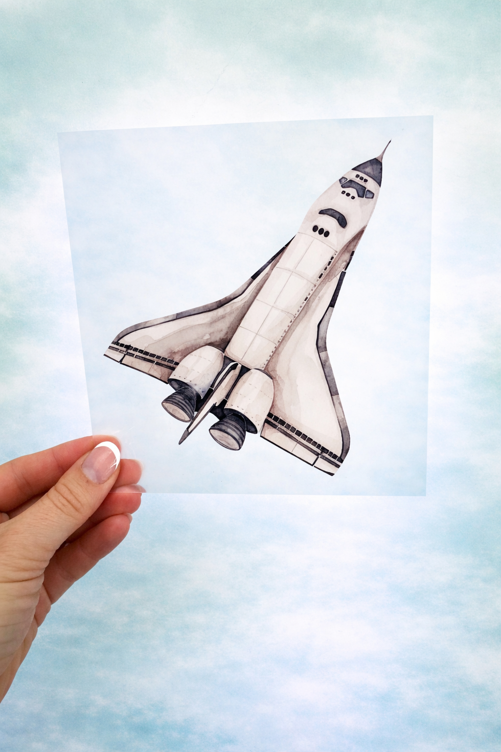 Bügelbild Rakete
