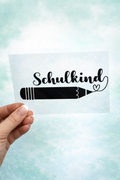 Bügelbild Schulkind mit Stift
