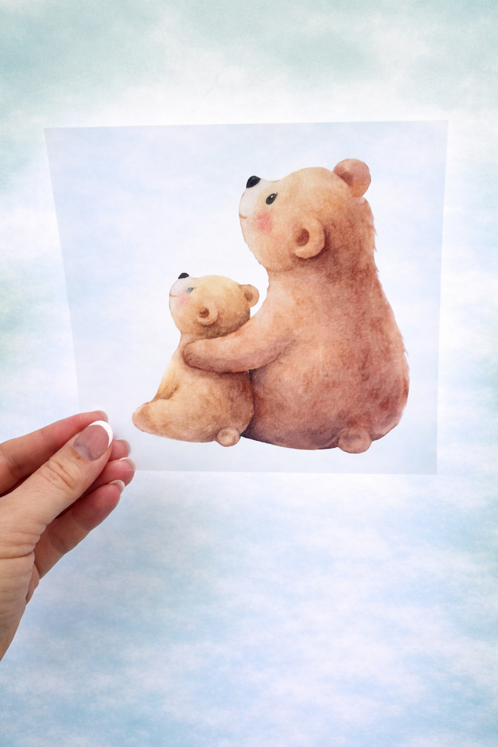 Bügelbild Mama & Baby Bär
