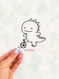 Bügelbild Fußball Dino