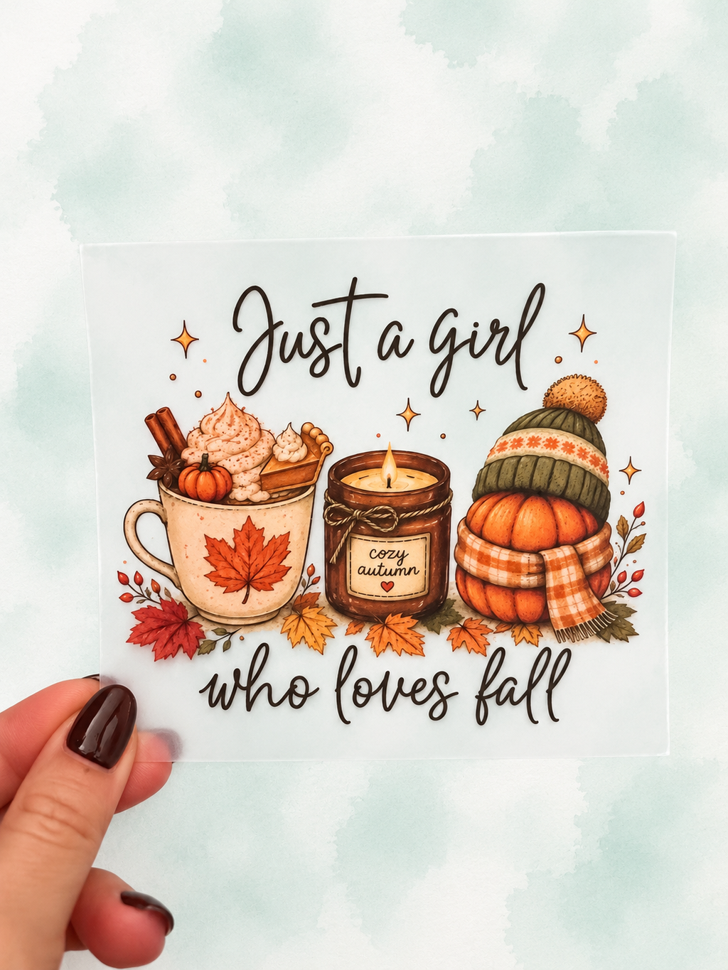 Bügelbild Just a girl who loves fall