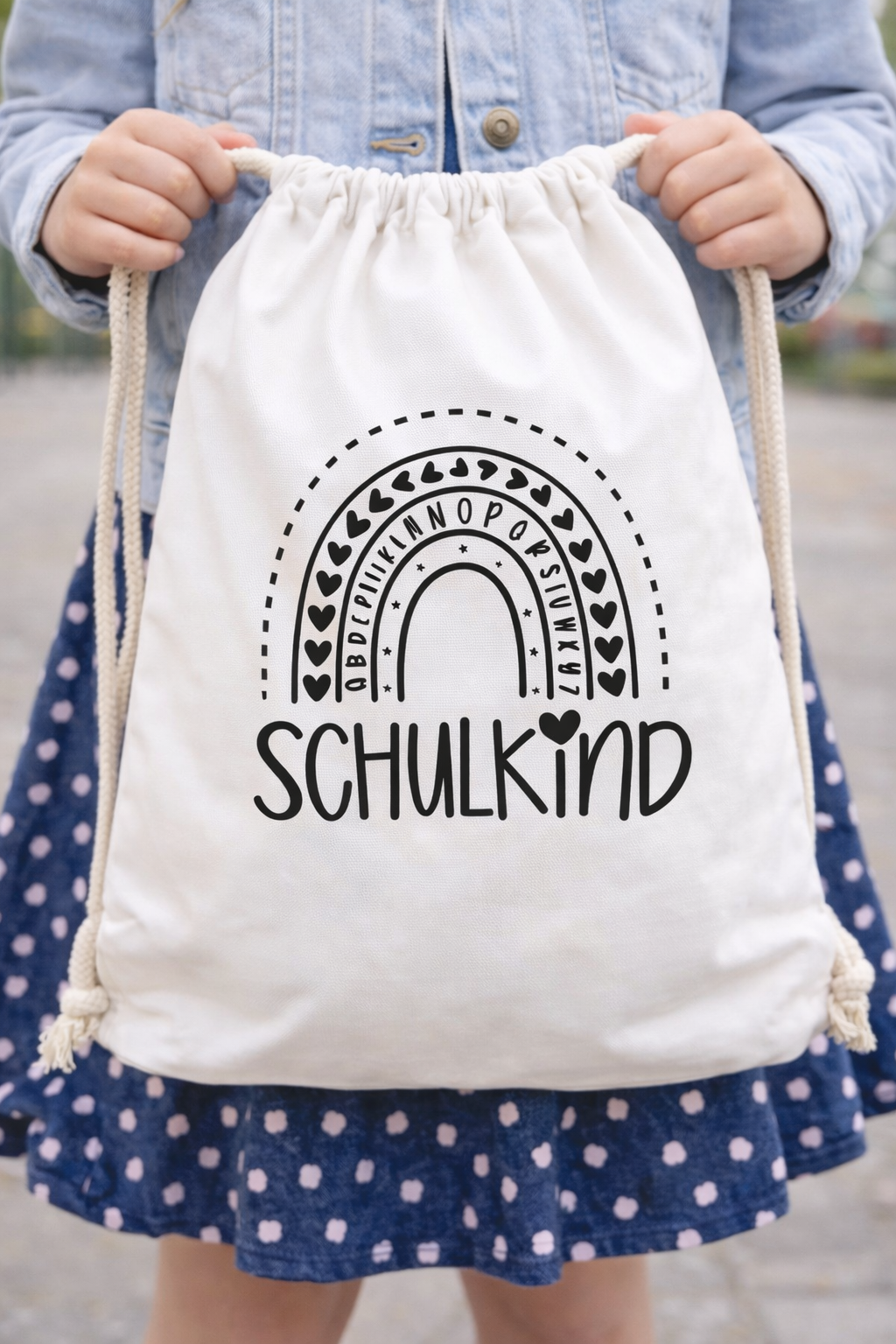 Bügelbild Schulkind - Regenbogen