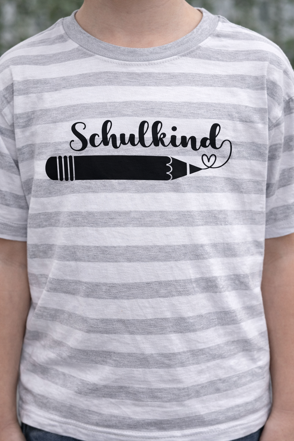 Bügelbild Schulkind mit Stift