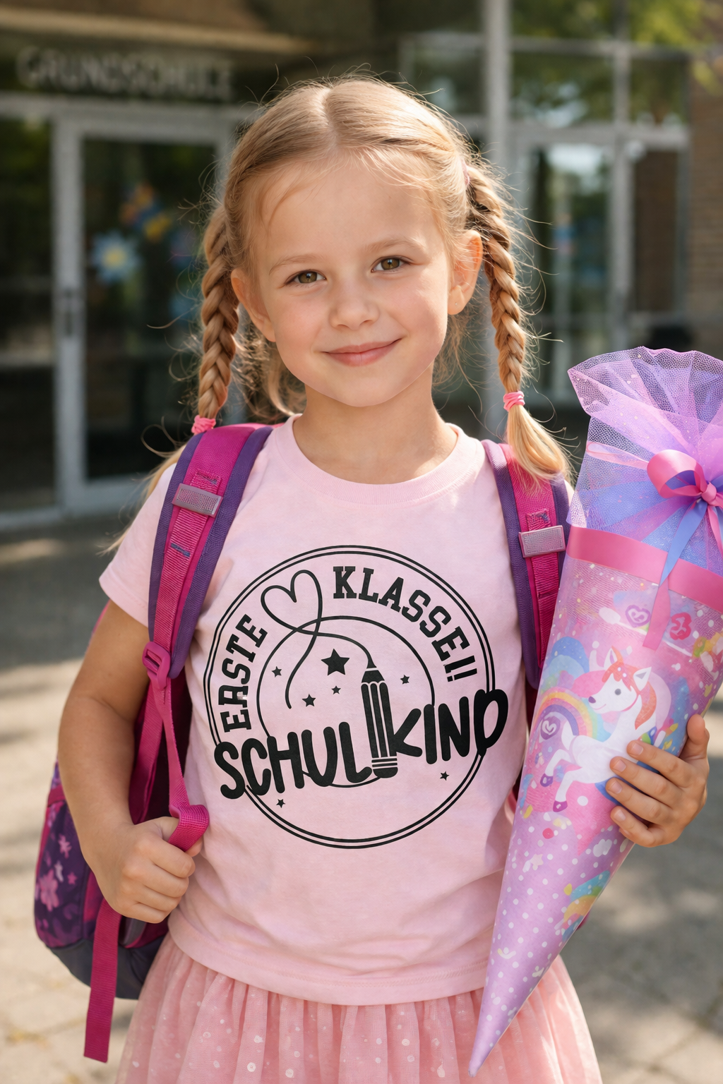 Bügelbild Erste Klasse! Schulkind