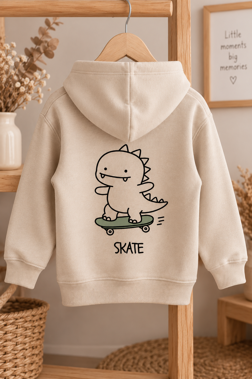 Bügelbild skater Dino
