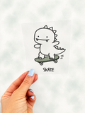 Bügelbild skater Dino