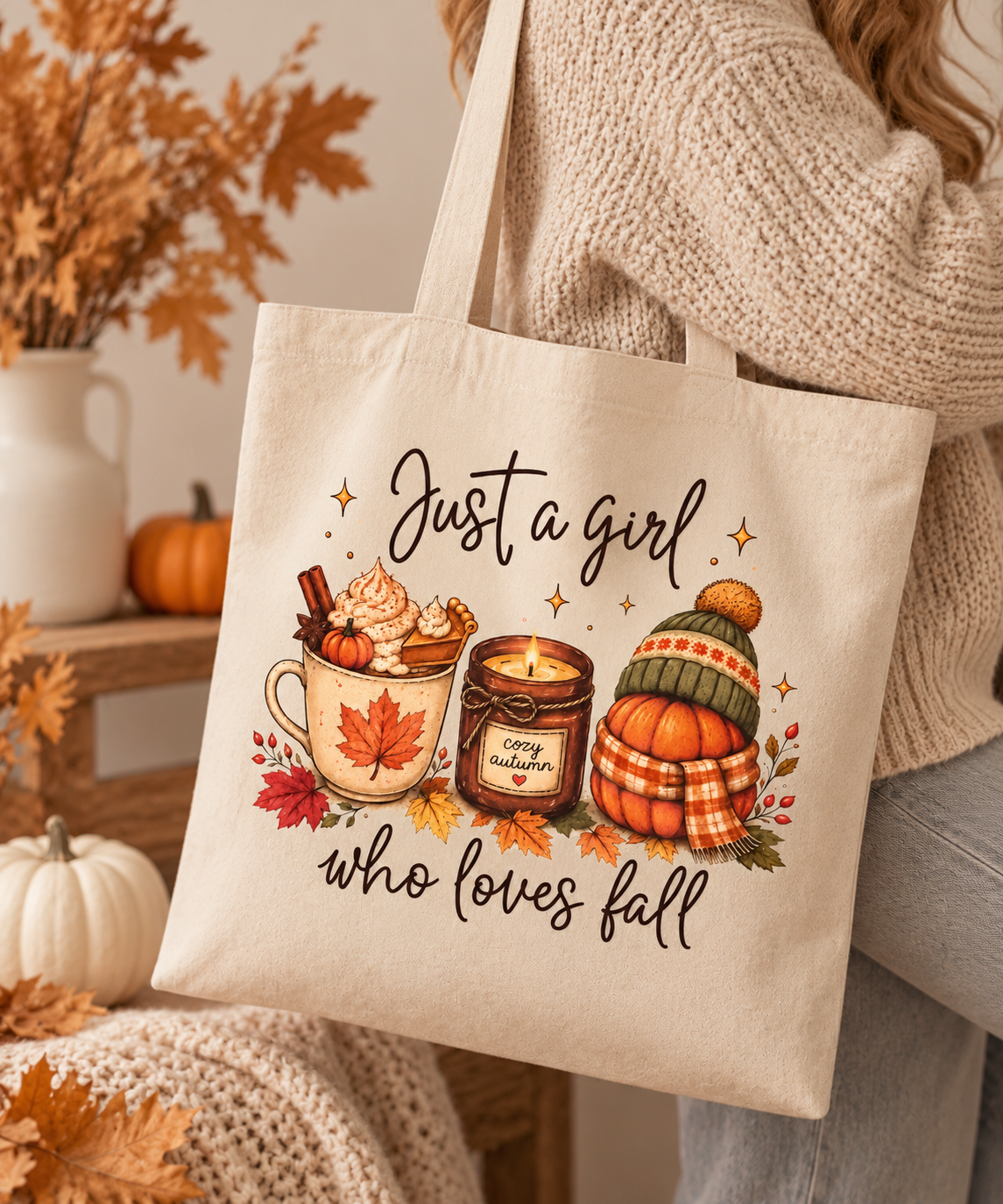 Bügelbild Just a girl who loves fall