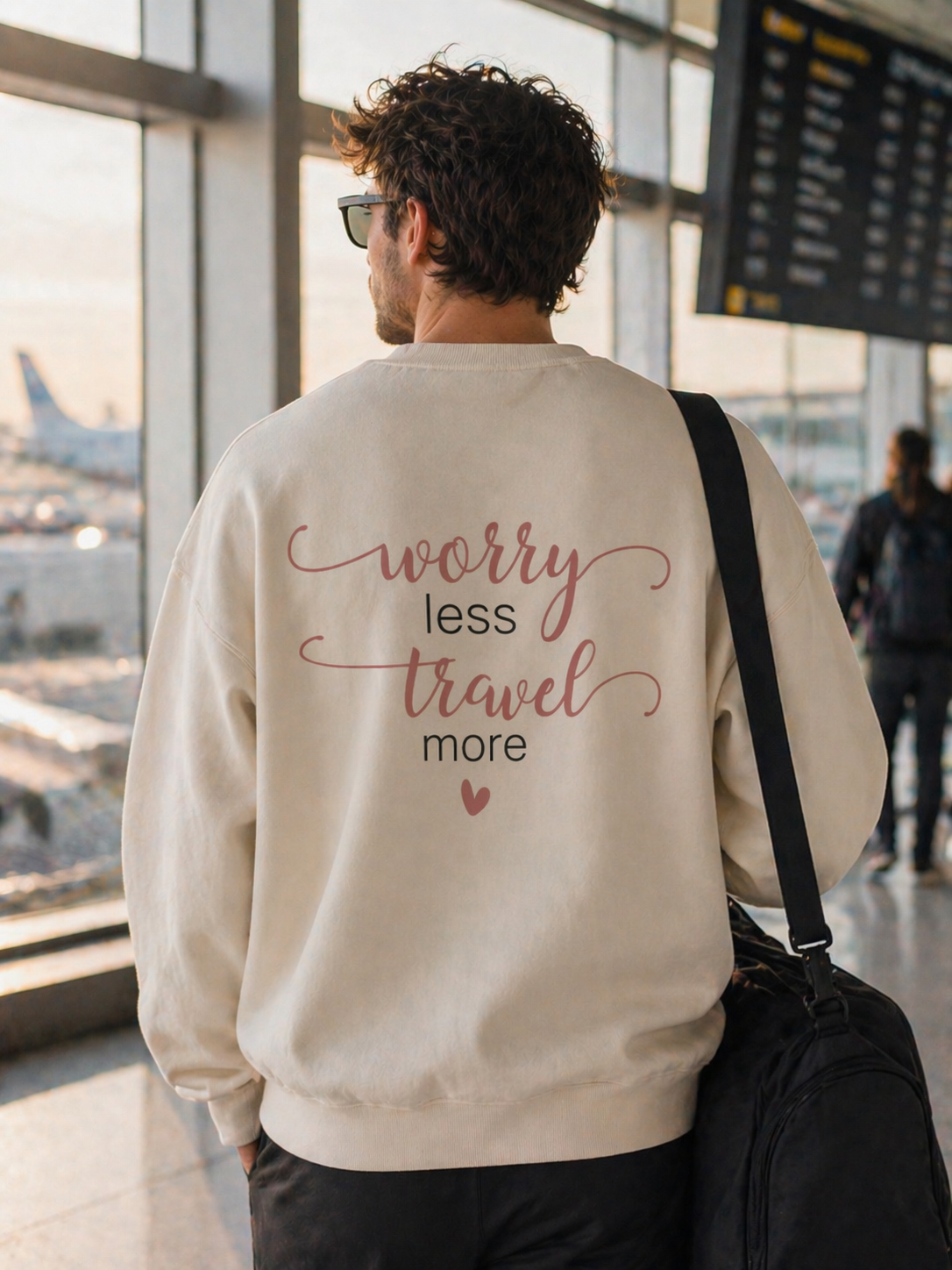 Bügelbild worry less - travel more